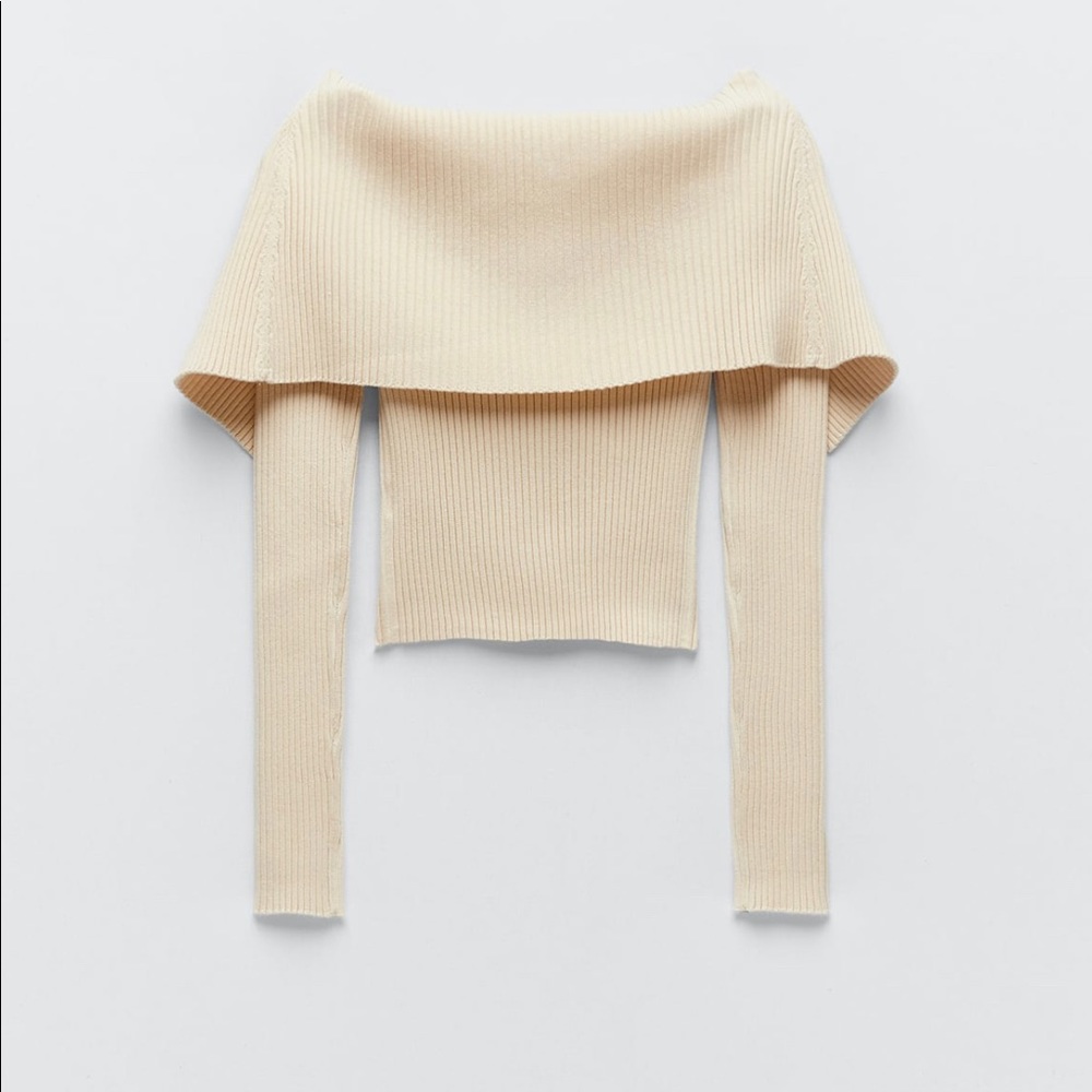 BLOGGERS FAV ZARA OFF SHOULDER FITTED KNIT TOP - Picture 16 of 16